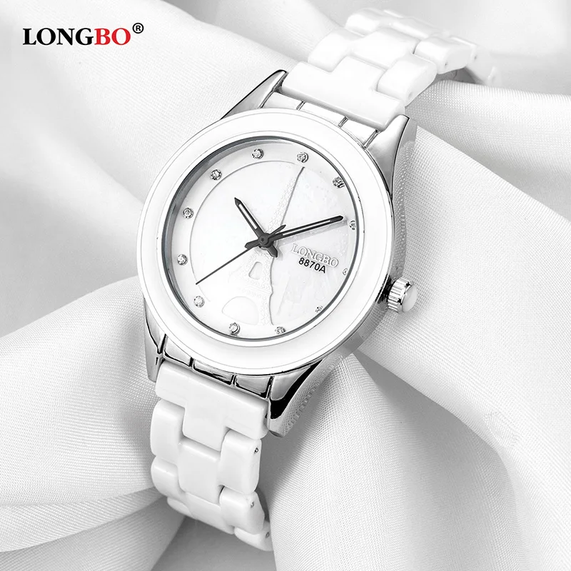 

LONGBO Women Ceramic Watch 2020 Hot Sale Casual Waterproof Couple Watches Fashion Lovers Quartz Wristwatches Gifts 8870