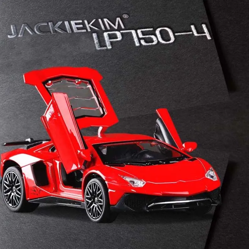 

1:32 Scale Aventador LP750 Diecast Alloy Car Model Vehicles Car With Sound Light Pull Back Car Toy Miniature Model Car Kid Toys