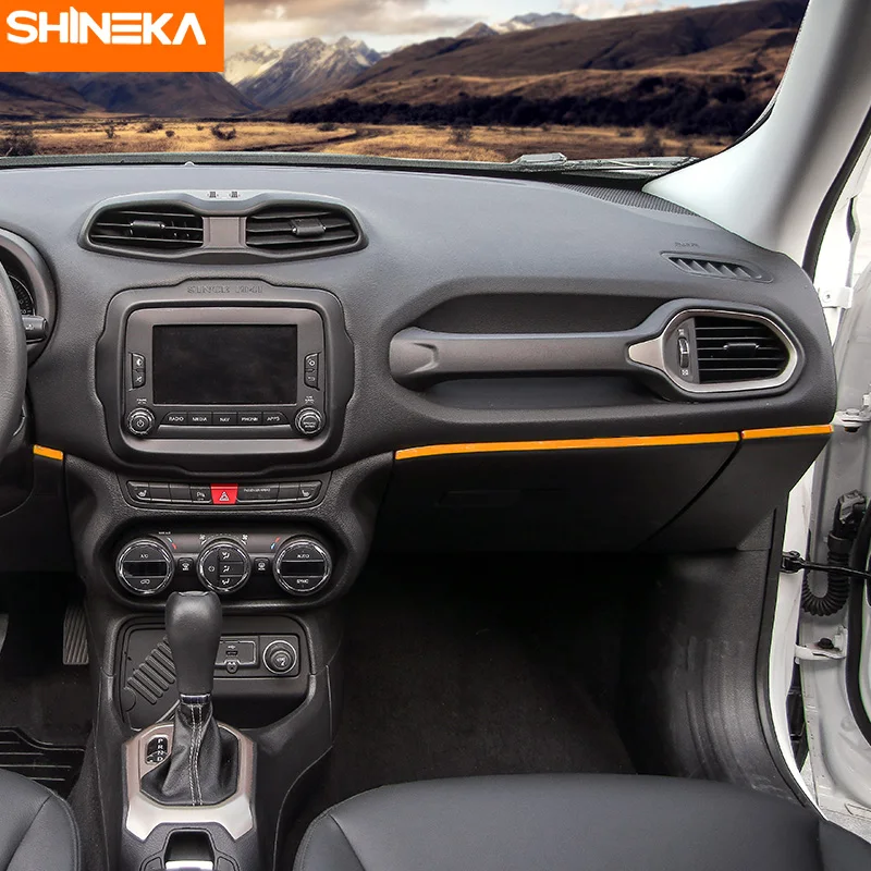 SHINEKA ABS интерьер автомобиля Приборная панель отделка кондиционер украшения крышки полосы наклейки подходят для Jeep Renegade