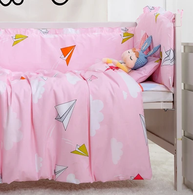 Ensemble Complet De 7 Pieces Nouveau Modele Parure De Lit Bebe 100 Coton Mode Ensemble Berceau Literie Pour Bebe 4 Pare Chocs Drap Couette Oreiller Aliexpress