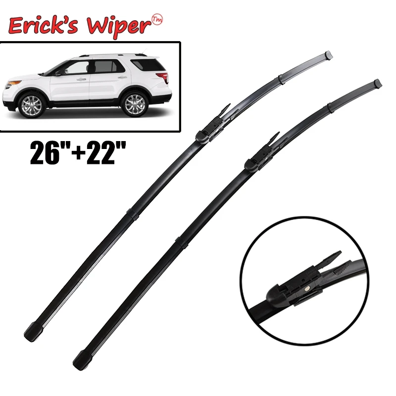 

Erick's Wiper LHD Front Wiper Blades For Ford Explorer 2011- 2017 Windshield Windscreen Front Window 26"+22"
