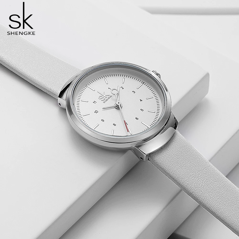 SK роскошные кожаные часы женские креативные Модные кварцевые часы для Reloj Mujer женские наручные часы SHENGKE relogio feminino