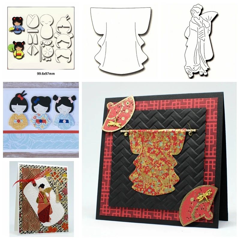 

Girl With Han Chinese Clothing Metal Cutting Dies Stencils For DIY Scrapbooking Paper Cards Decorative Embossing Craft Die Cuts