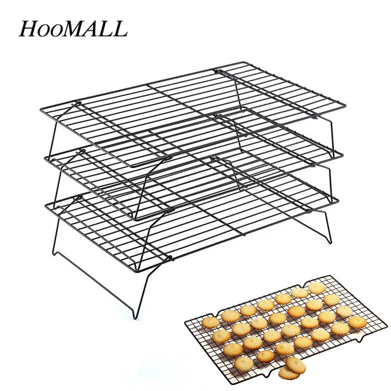 Hoomall 3 слоя нержавеющая сталь антипригарная охлаждающая стойка для выпечки торта