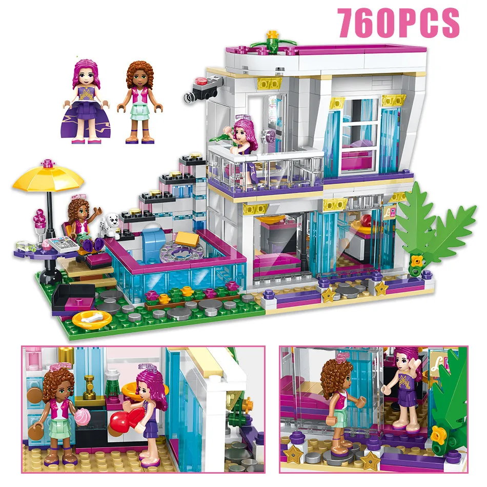 

760pcs Girl Series Wild Villas Compatibie Legoings Building Blocks Kit Toy DIY Educational Children Birthday Christmas Gifts