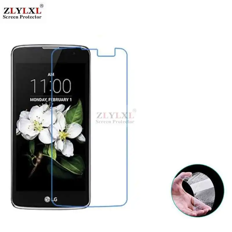 

Glass + case Transparent Dirt-resistant soft back case for LG k7 X210 tempered glass screen protector