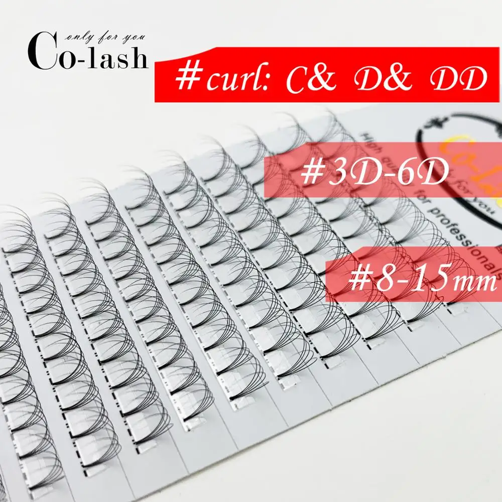 

Colash wholesale price volume 3D/4D/5D/6D eyelash extensions 100% handmade synthetic hair russian volume lashes premade fans