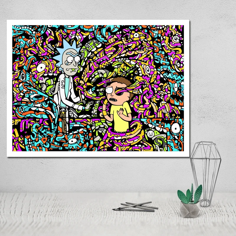 

Rick and Morty Painting Photo Canvas Poster Oil Painting on Canvas Handmade A Large Poster Movie Poster Print Modern Art Obrazek