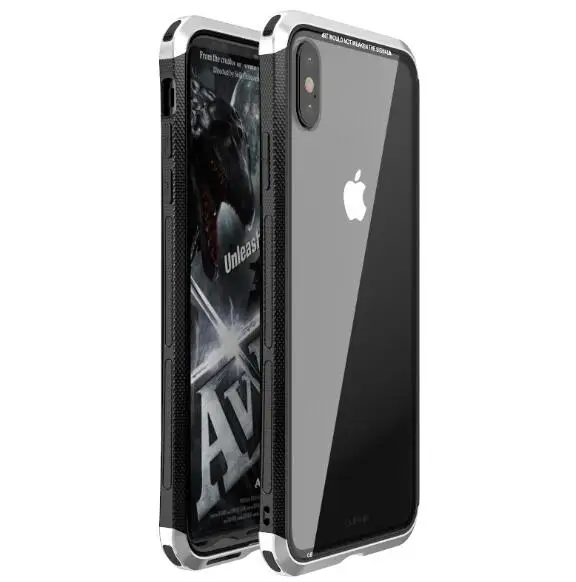 Tongdaytech металлический бампер чехол для Iphone XS MAX XR X ультра тонкий чехол из закаленного стекла Funda Coque чехол PC чехол для Iphone X XS XR - Цвет: Sliver Black