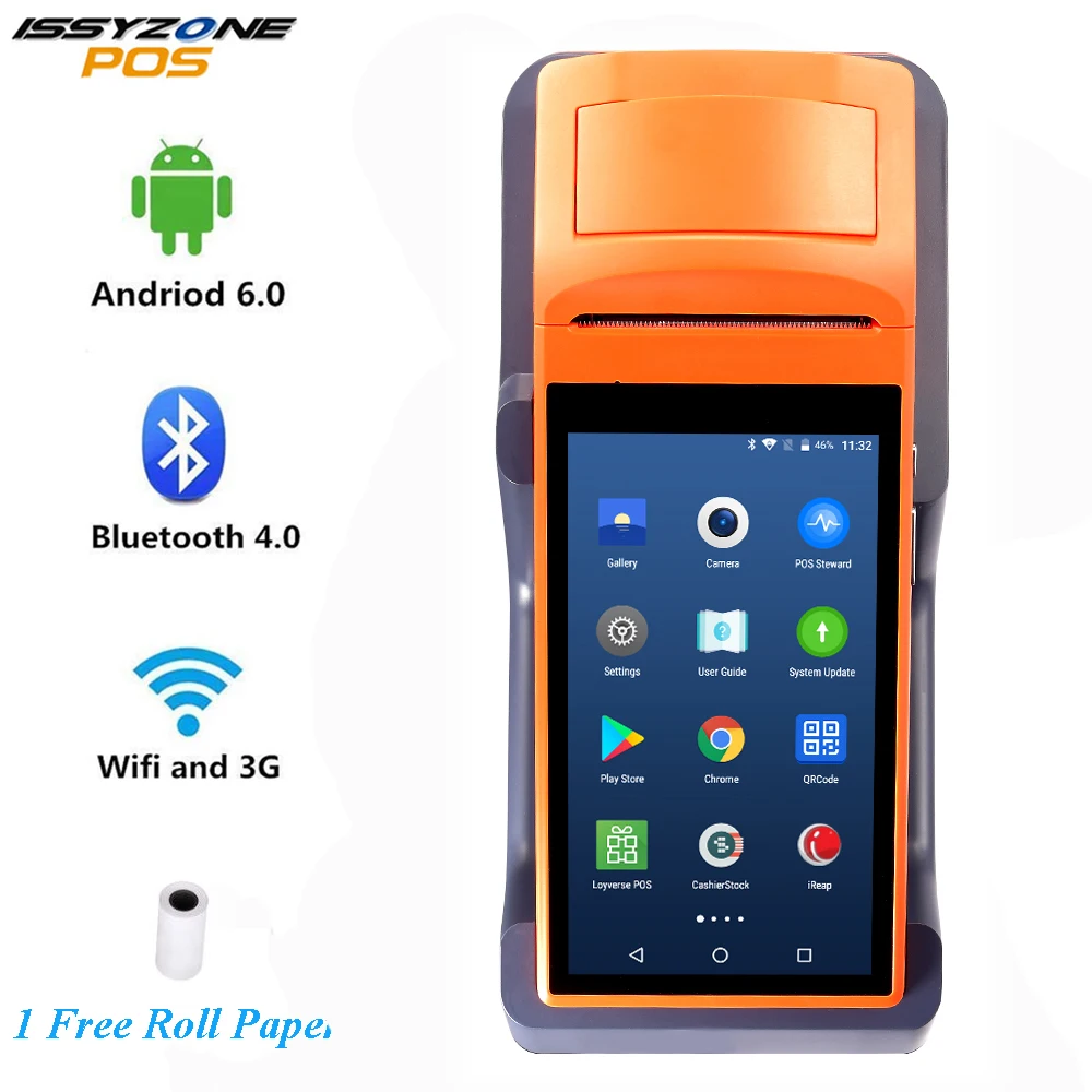 

Sunmi V1s 5.5" Touch Screen Handheld PDA Printer Scanner 3G Android Bluetooth Wifi OTG POS Thermal Printer Print Gmail's Order