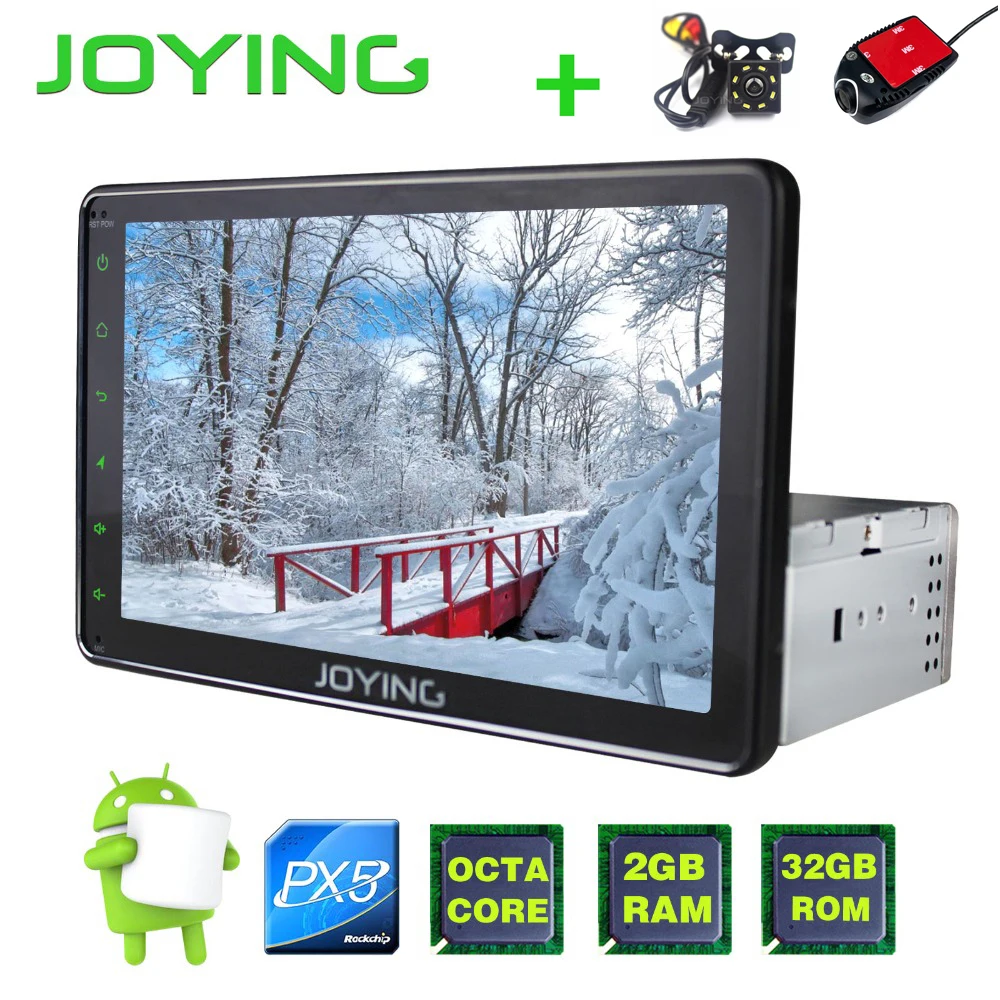 

JOYING 1 DIN 8'' Car Radio Android 8.0 audio stereo GPS Navigation Octa Core Head Unit Autoradio with Free Rear View Camera DVR