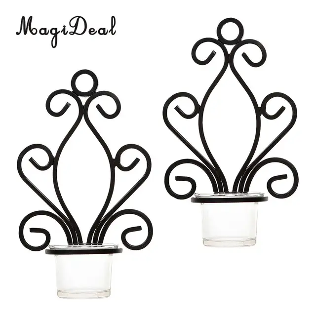 Retro Wall Mounted Iron Decor Tea Light Candle Holder Home Decoration