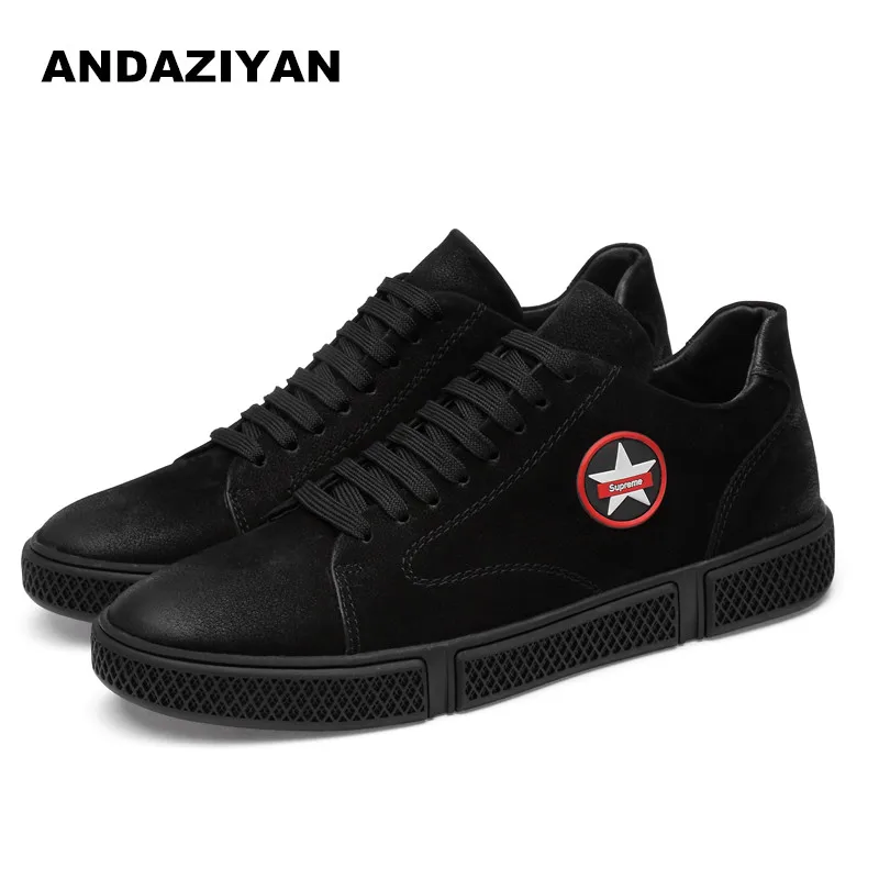 

The trend of real shot 2019 new men shoes black casual shoes men