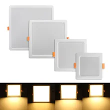 Высокий яркий 7 Вт 16 Вт 24 Вт 32 Вт круглый/Квадратный светодиодный панельный светильник AC85-265V встраиваемый потолочный светильник