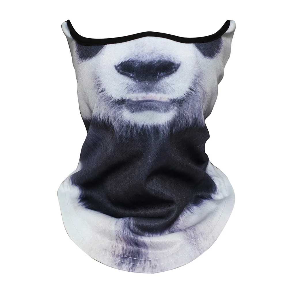 3D Животные шеи гетры дышащий ветрозащитный мотоцикл Балаклава Половина маска для лица лыж Хэллоуин сноуборд Велоспорт лиса короткошерстная кошка - Цвет: Panda