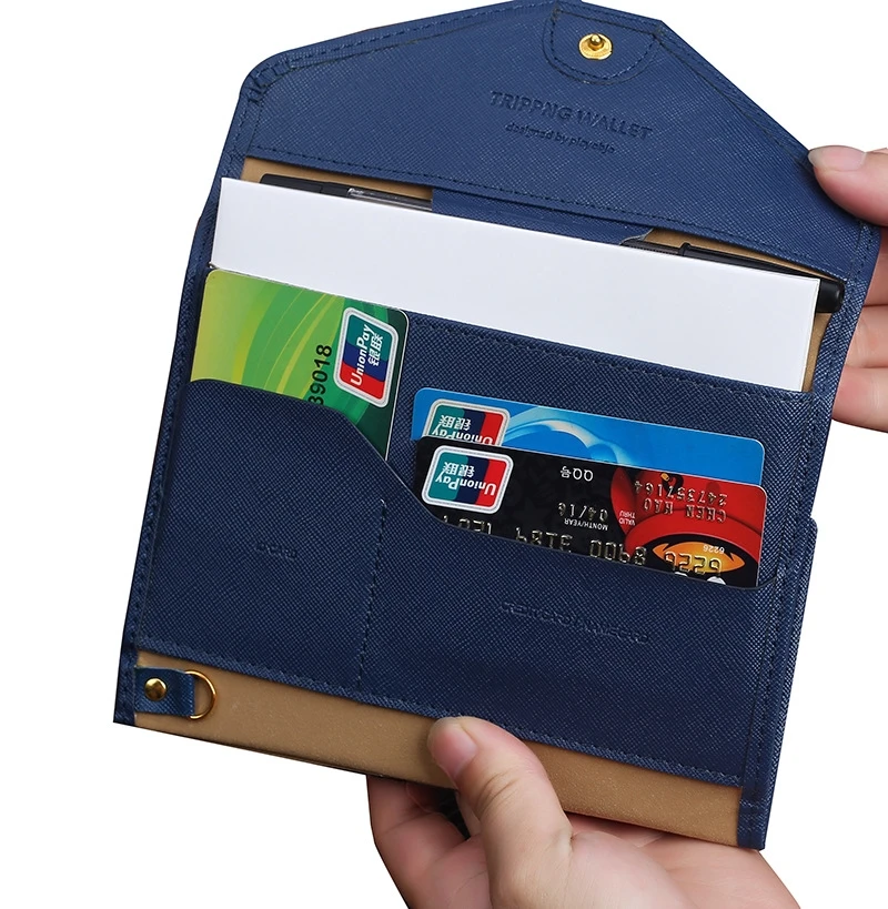 Новое поступление многофункциональный одноцветное Для женщин Обложка для паспорта путешествия хранения Длинный кошелек документ Дамы Обложка для паспорта APH140A