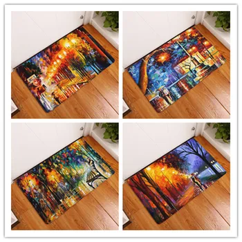

2017 New Creative Mats Washable landscape Painting Rugs Keep Warm Carpet Bedroom Non-Slip Floor Mats Area rug for living room