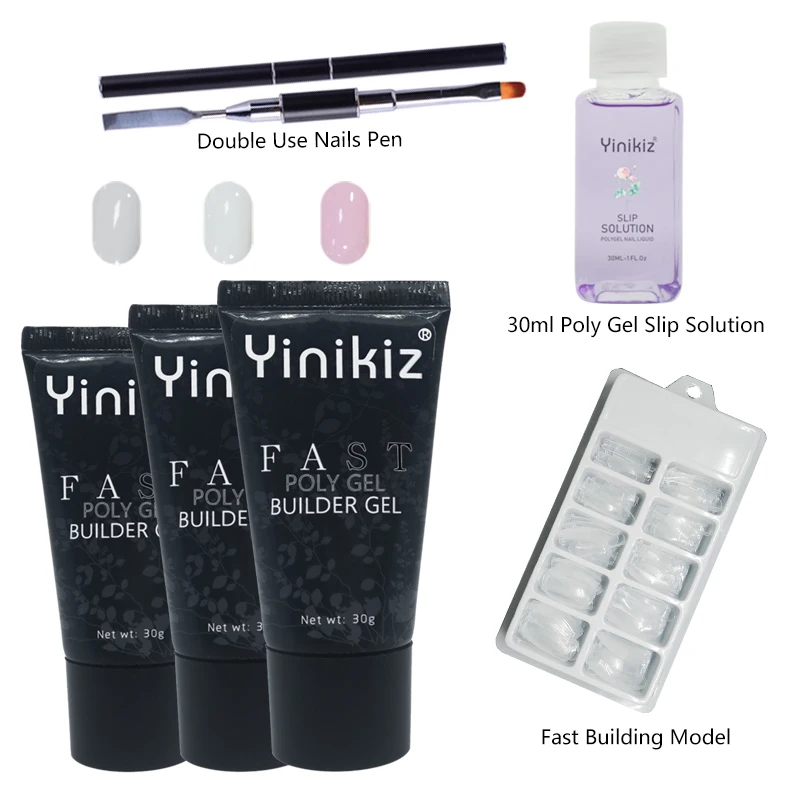 

Yinikiz 6pcs A Set of Poly Gel 30ml 3colors Polygel Nail Extension Fast Builder Gel Nail Polish Gel Polygel Set