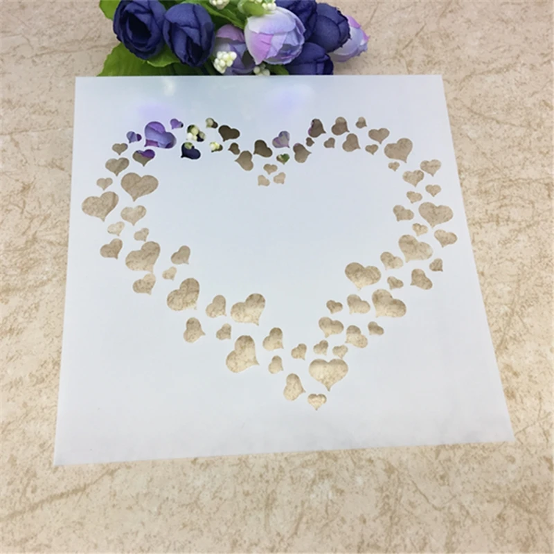 

Love Plastic Layering Stencils For DIY Scrapbooking Photo Album Decorative Embossing Paper Cards Stamps Template