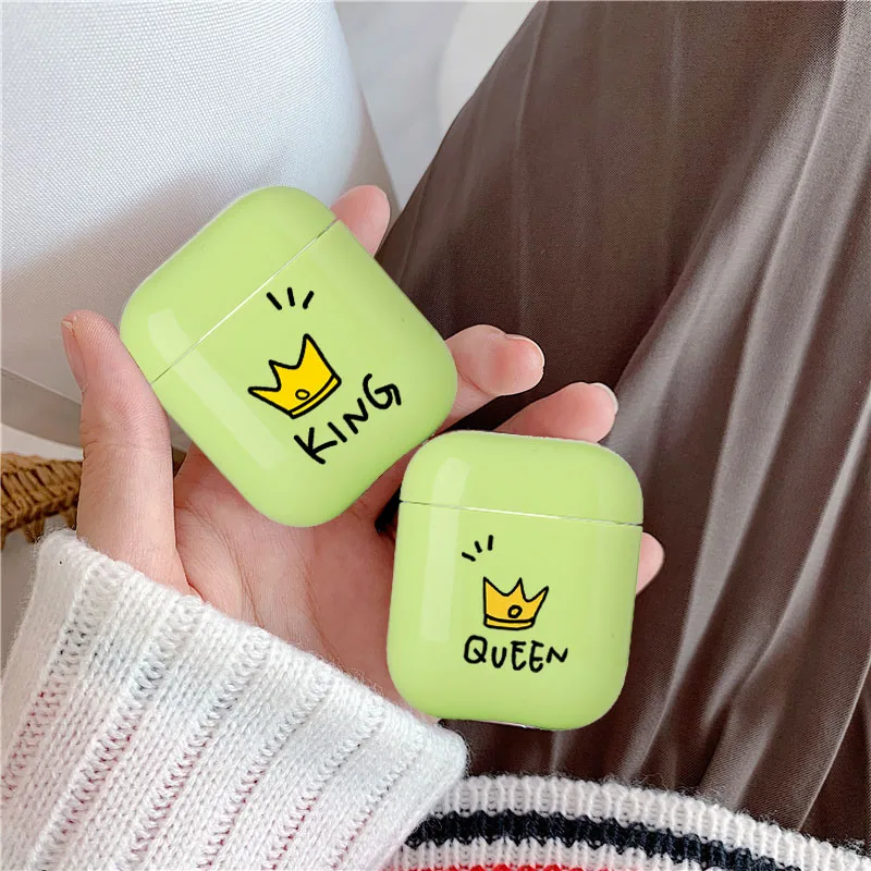 Мультяшные наушники чехлы для Airpods 2 1 шт. милый чехол Apple Air Pods прозрачные King Bluetooth