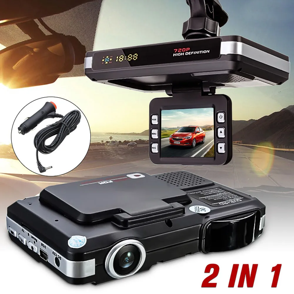 

Safety early warning device 2In1 Car Camera DVR Dash Cam Recorder and Radar Laser Speed Detector Alert G-Sensor
