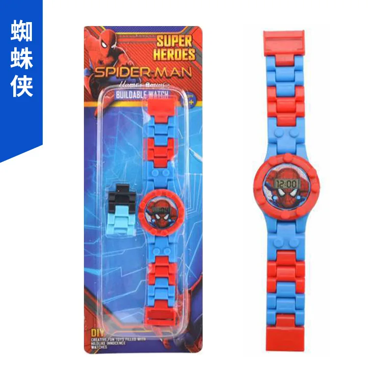 Disney Принцесса Девушка мужские часы Человек-паук мультфильм строительные блоки электронные цифровые часы детская игрушка, подарок часы Замороженные Эльза - Цвет: 7