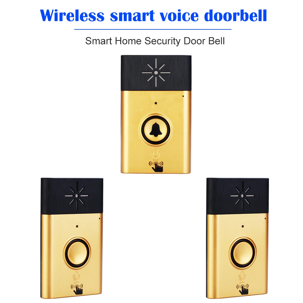 

Wireless Voice Intercom Doorbell with Outdoor Unit Button Indoor Unit Receiver 2-way Talk Monitor Smart Home Security Door Bell