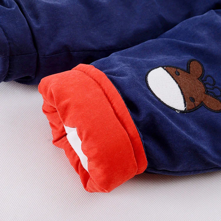 Baby Cute Beer Winter Down Clothing Set Boy Girl Hooded Jacket Coat Pants Popular Clothes Red Blue Orange Size 2 3 4 Years Old (8)