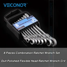 Veconor 8Pcs/set Fixed Head Ratcheting Spanner Combination Wrench Sets Hand Tools Repair Kit