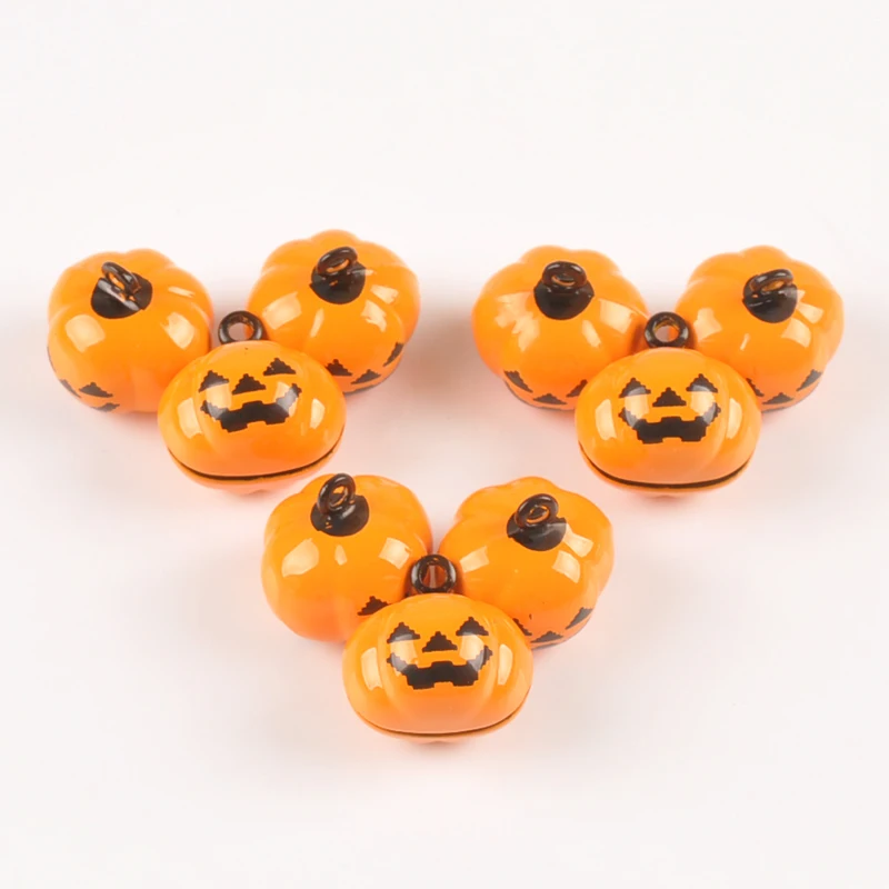 

5pcs Pumpkin lantern Charms Cartoon Jingle Bells Halloween Decoration Gift Wholesale for Wind bell making 18mm YKL0696x