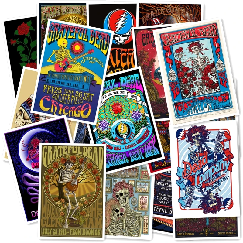 A1-63# The Grateful Dead 20/шт ПВХ стикер домашний декор для холодильника Стиль Настенный Дорожный чемодан Граффити стиль водонепроницаемый стикер s