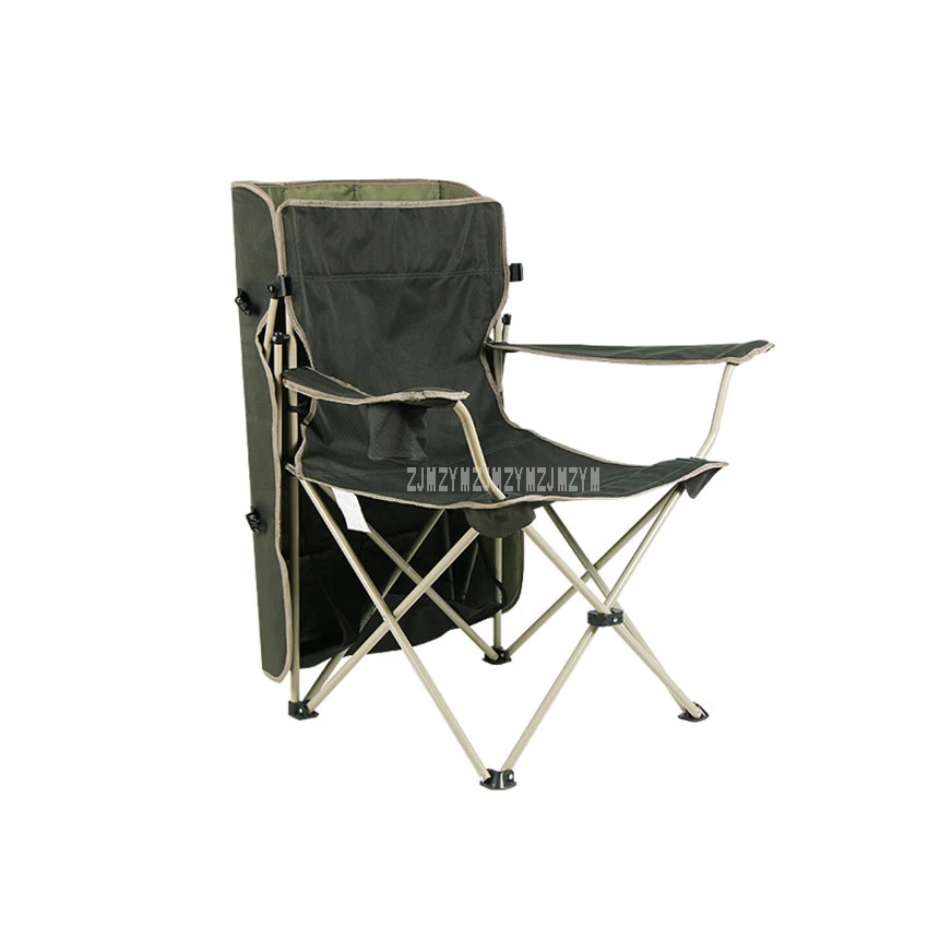 Portable Folding Fishing Chair With Sunshade Oxford Fabric Steel Tube Beach Chair Backrest Foldable