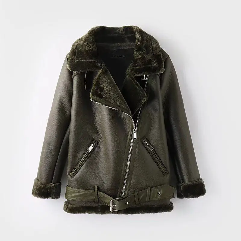 Повседневное зимнее плотное Женское пальто женская куртка из искусственной кожи