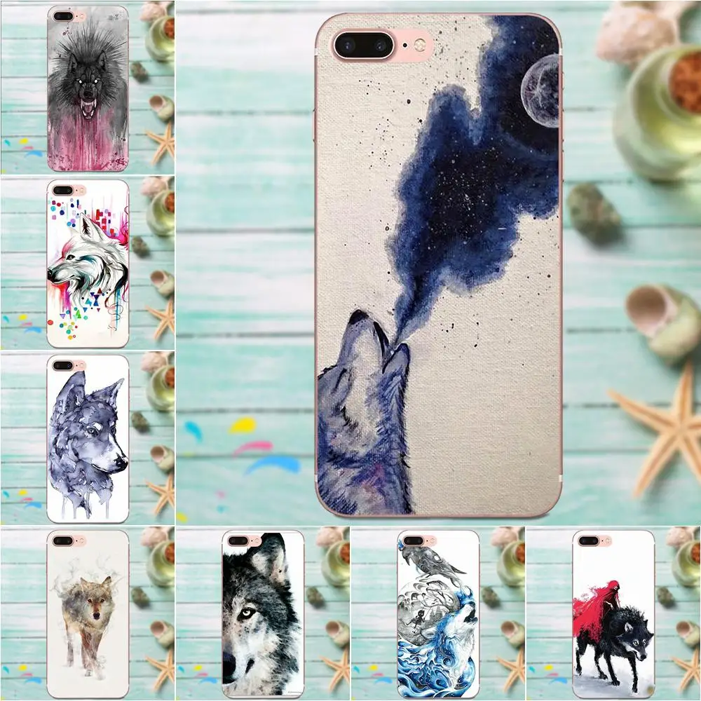 

Style Design For LG Nexus 5 5X G2 G3 mini spirit G4 G5 G6 K4 K7 K8 K10 2017 V10 V20 V30 Stylus Watercolor Wolf
