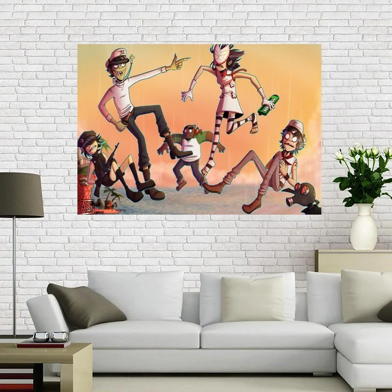 На заказ Gorillaz Печать холст Картина настенный Шелковый постер ткань печать DIY