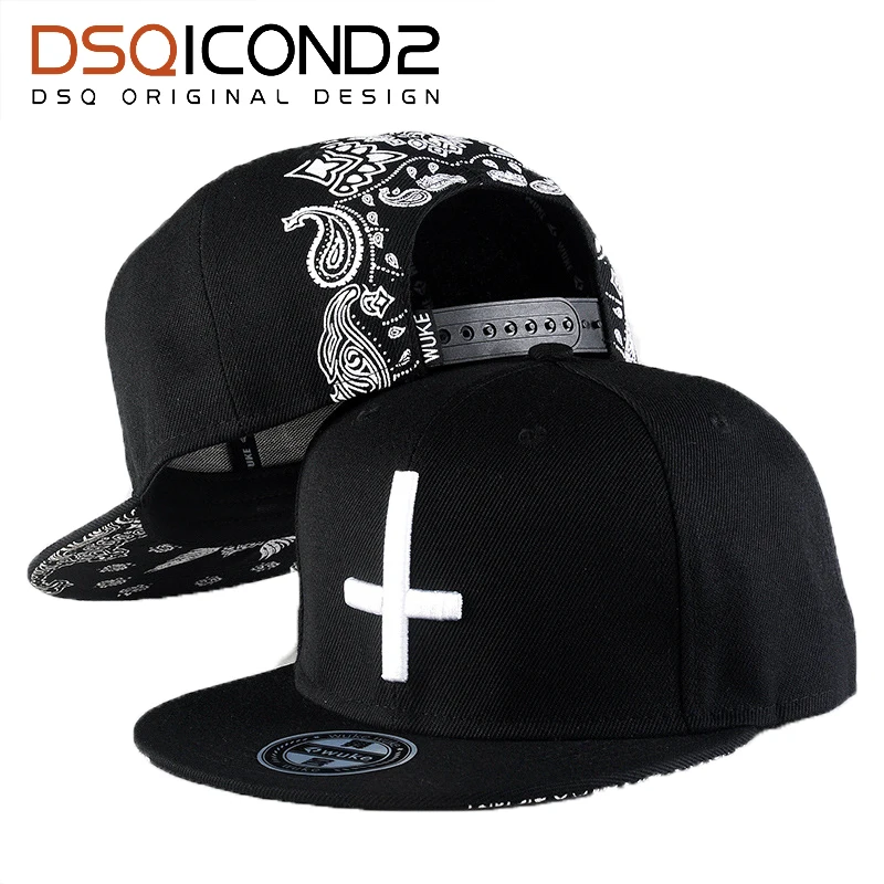 

DSQICOND2 Summer Fashion Baseball Snapback Cap Cross LOGO Embroidery Dad Hat for Man Woman 100% Cotton Adjustable Hip Hop Caps