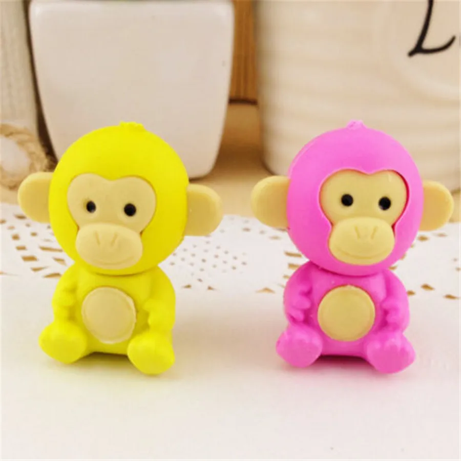 new Creative Monkey Eraser Rubber Pencil Stationery Cute Stationery