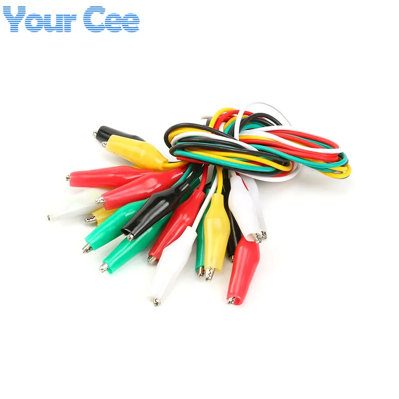  10 pcs New Arrival 50cm Double-ended Alligator Crocodile Clip Cable Test Jumper Wire Cable (1)