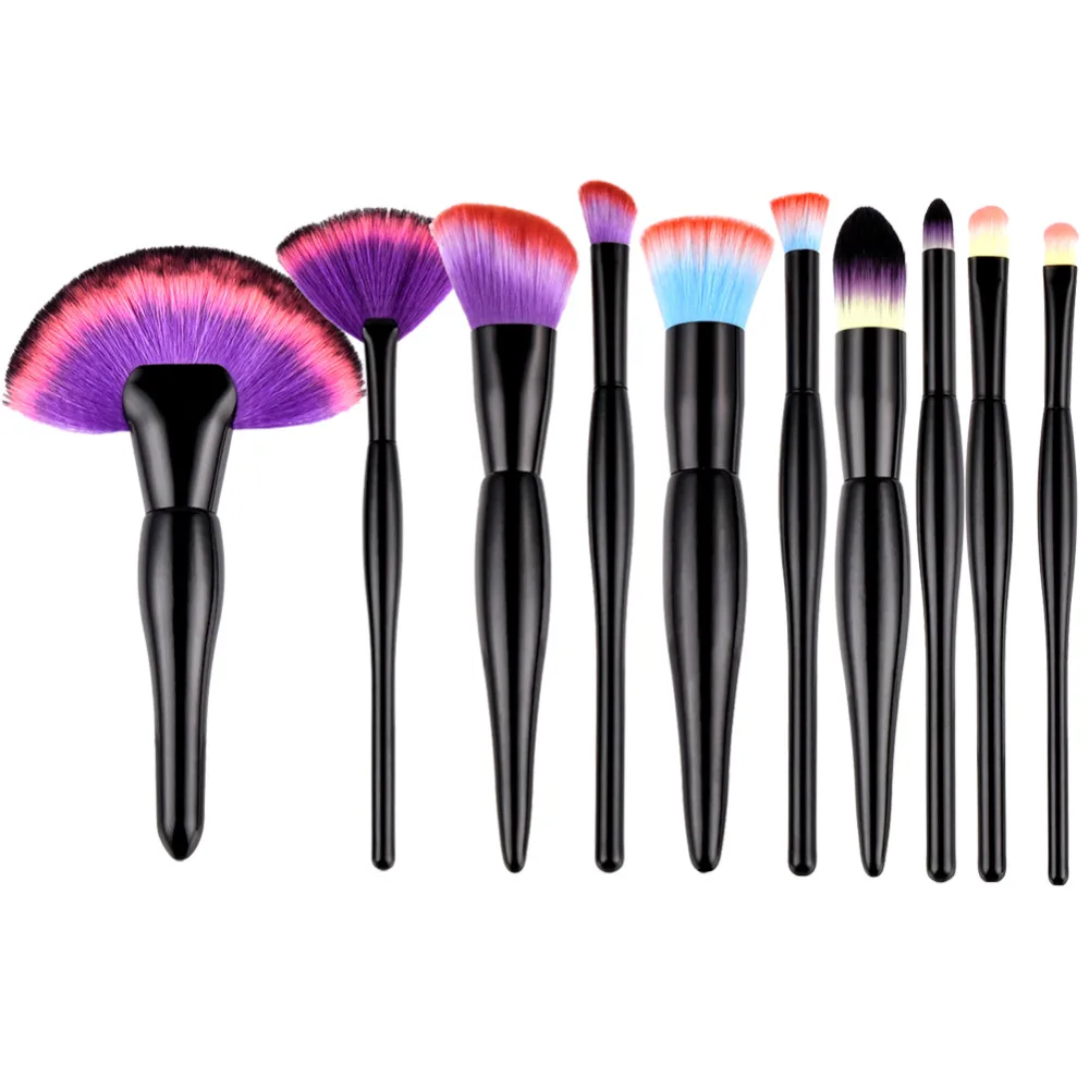 

2pcs Fan Flat Cone Shaped Makeup Brushes Set Blush Powder Eyeshadow Lip Brushes Wooden Handle Cosmetic Tool