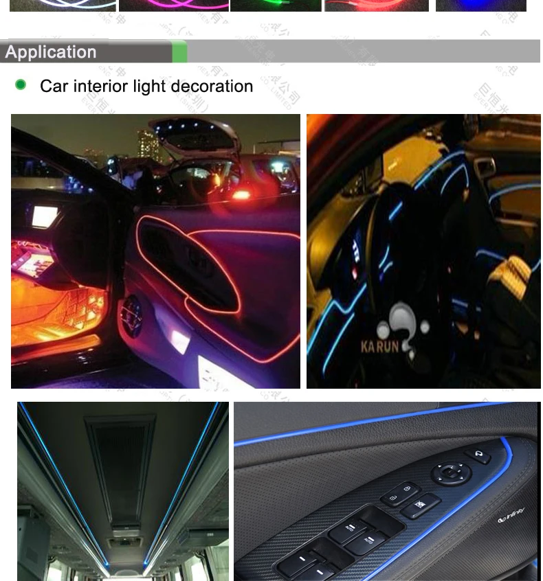 Motor de Luz com Controle Uso do Carro Controle 3w Multi Cor Rgb Fibra Óptica Led App - ir 12v 8 Luzes de fibra óptica