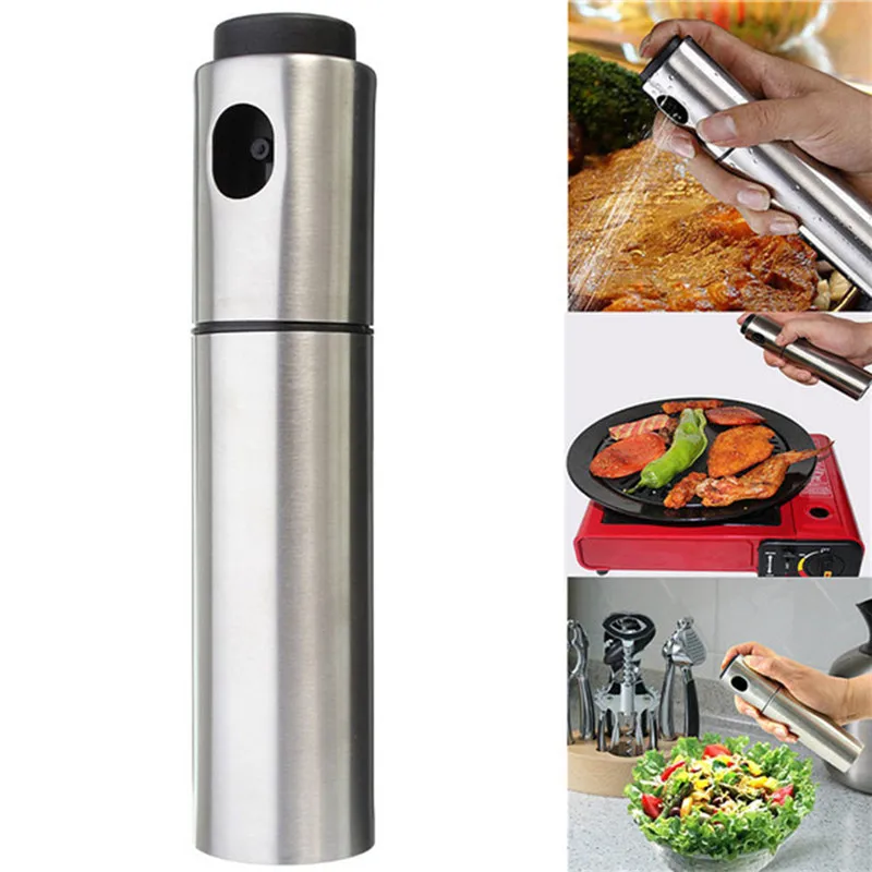 

1Pcs Useful Oil Sprayer Stainless Steel Bottle Kitchen Cooking Spray Dispenser Tools