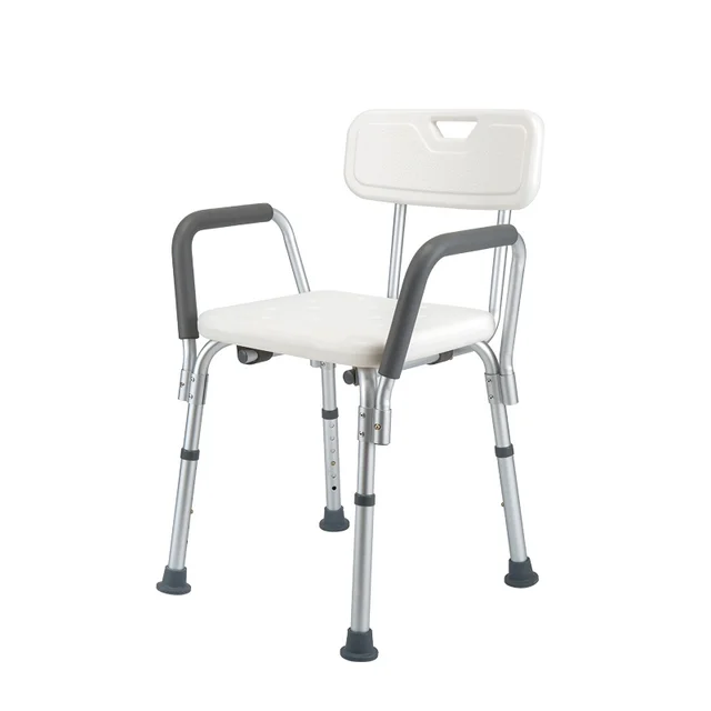 Us 74 26 6 Off Heavy Duty Shower Chair Shower Seat With Removable Back Rest Adjustable Wide Base And Anti Slip Rubber Feet For Stability In