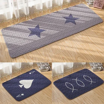 

ins pink/blue/grey cotton quilted cloth mats bay window seat pad star carpet door fish rug sofa mat poker carpet non slip