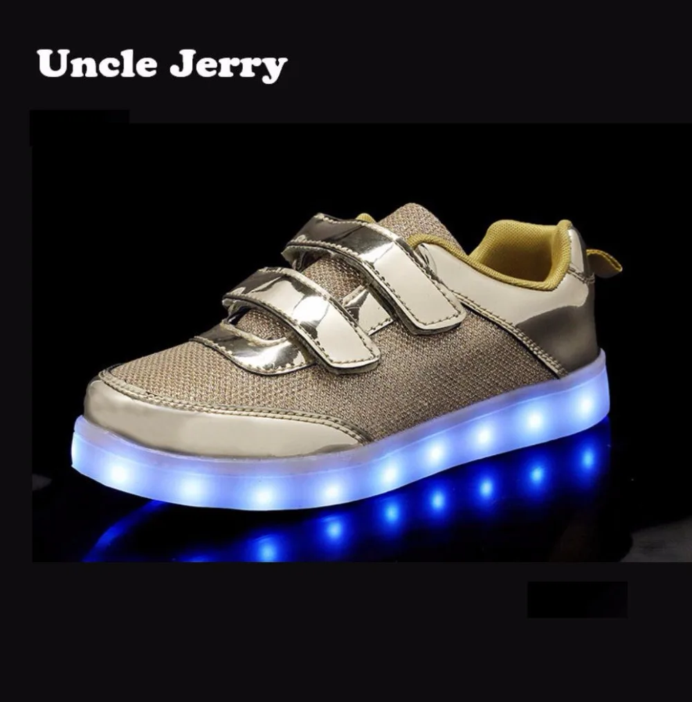 UncleJerry Led обувь для детей светящиеся кроссовки теннисные туфли мальчиков и