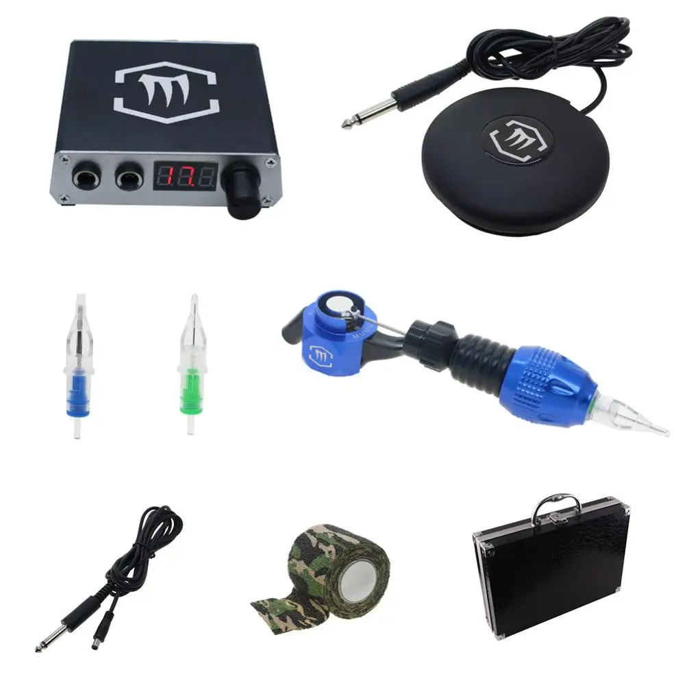 

Rotary Tattoo Machine Gun Kit with Digtal Tattoo Power Supply Needles Grip for Tattoo Supply KT019