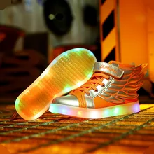 2017 new children’s shoes boys and girls sports shoes LED lights glow children USB charging casual shoes size 25-37