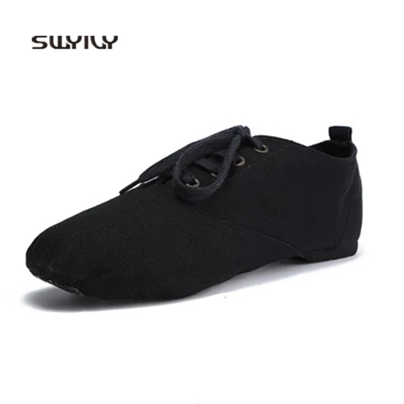 SWYIVY Women Ballet Dance Shoes Lace-up Flat Heel Women Dance Sneakers 2018 New Soft Sole Gymnastics Shoes For Women Girls