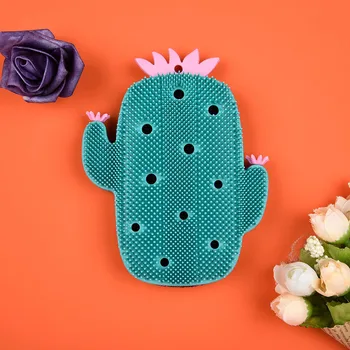 

2020 The Most Fashionable Lovely Cactus Silicone Massage Bath Brush Face & Body Scrub Tool for Better Life