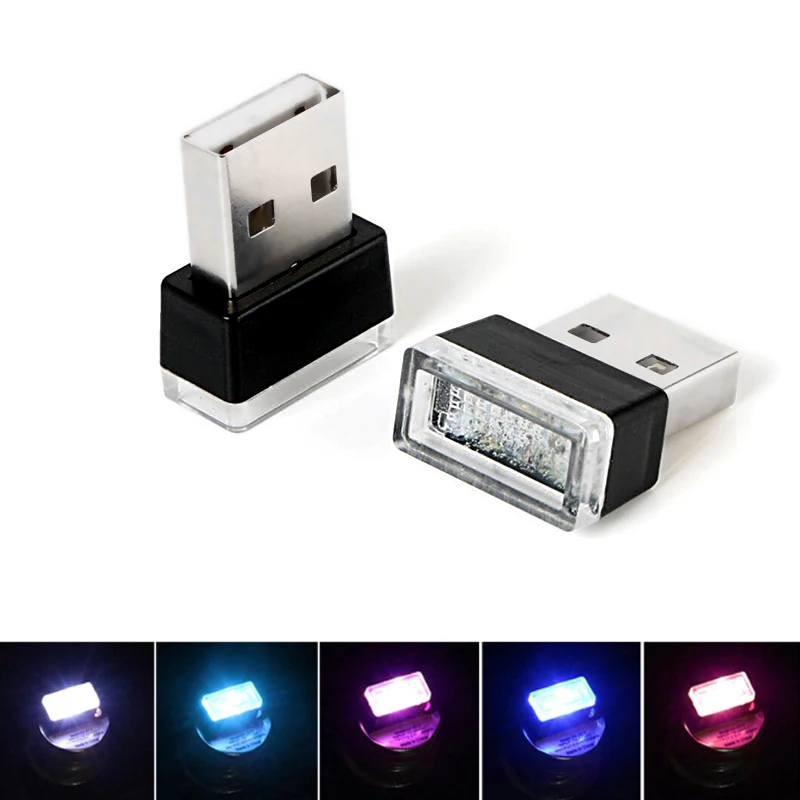 

Elglux Car USB LED Atmosphere Lights Decorative Lamp Emergency Lighting Universal PC Portable Plug and Play Red/Blue/White