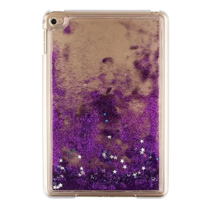 Жидкий Креативный дизайн мультяшный цветной Блестящий зыбучий песок блестящая Звезда прозрачный пластиковый чехол для Apple iPad mini 4 - Цвет: Purple